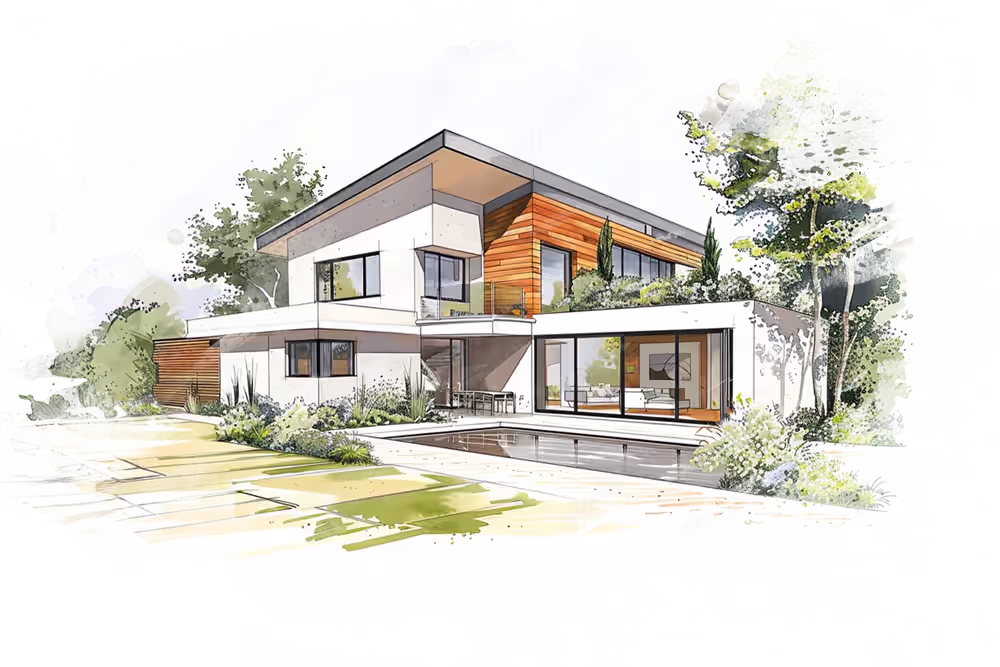croquis maison individuelle